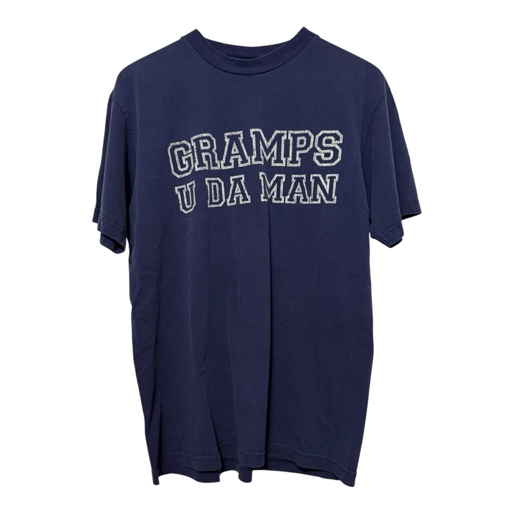 TSI “Gramps U Da Man” Cotton Navy T-Shirt Men’s Large Y2K Casual Grandpacore